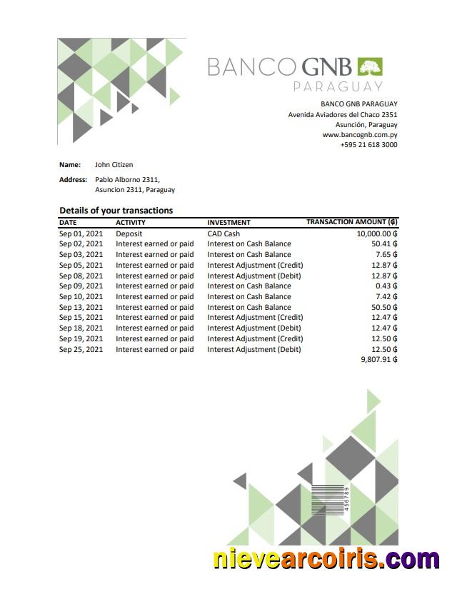 Paraguay Banco Continental S.A.E.C.A. excel pdf